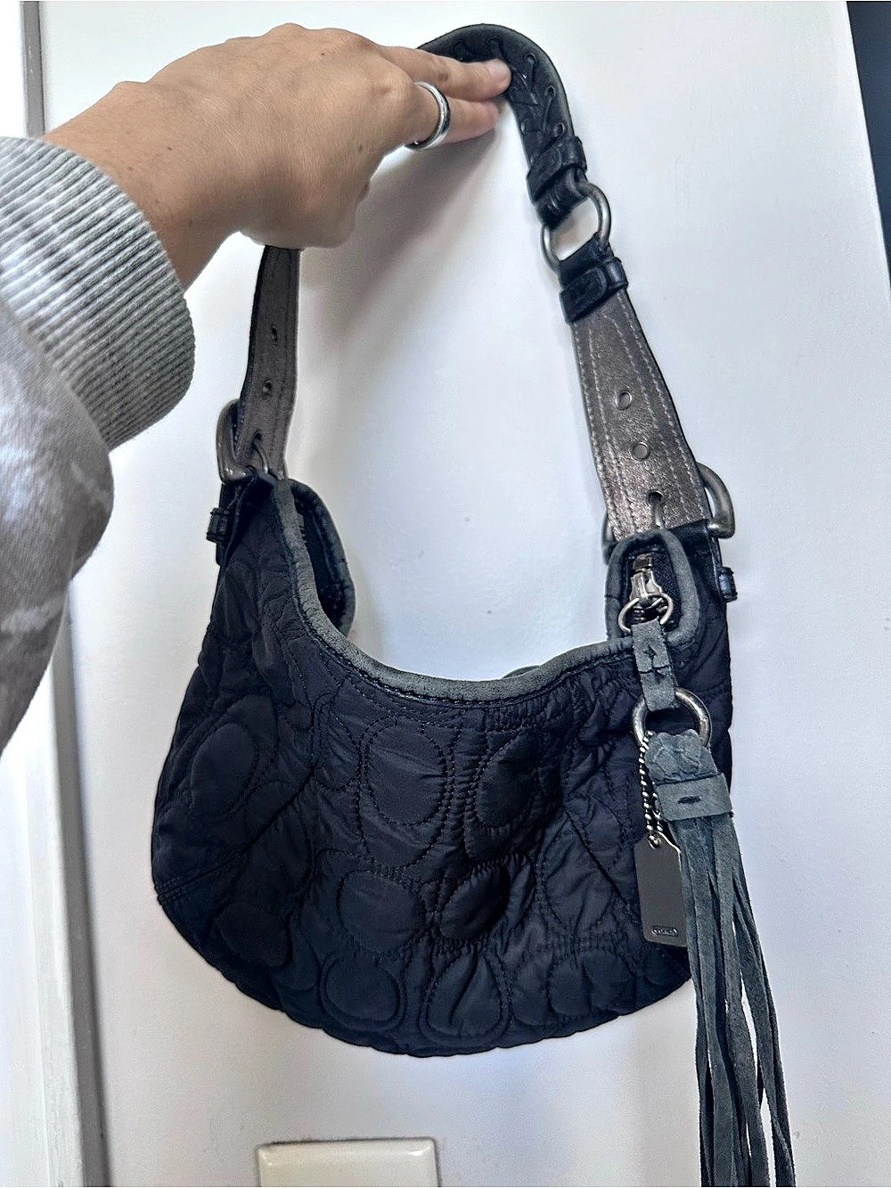 Coach Black Leather Shoulder Bag